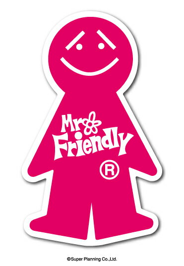 楽天市場 Mr Friendly ミニステッカー 桃 ピンク ミスターフレンドリー ステッカー Lcs975 キャラクター グッズ ゼネラルステッカー