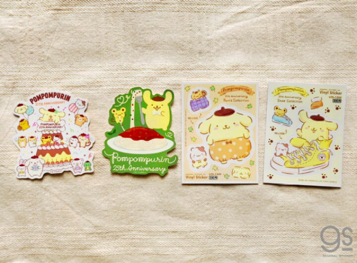楽天市場 ポムポムプリン 25周年ステッカー パスタ アニバーサリー キャラクターステッカー サンリオ 記念 イラスト かわいい 人気 Lcs1348 Gs 公式グッズ ゼネラルステッカー