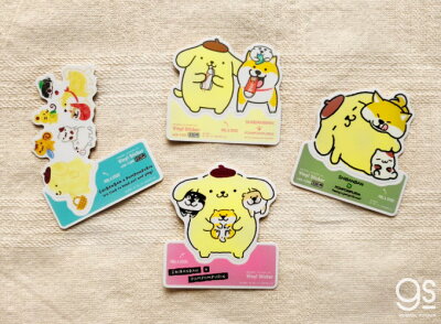 楽天市場 通販限定デザイン しばんばんxポムポムプリン ピンク なかよし キャラクターステッカー サンリオ コラボ イラスト かわいい 人気 柴犬 いぬ Lcs1292 Gs 公式グッズ ゼネラルステッカー