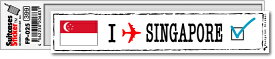 フットプリントステッカー FP025 シンガポール SINGAPORE スーツケース ステッカー 旅行 目印 国 国旗 海外 トラベル グッズ