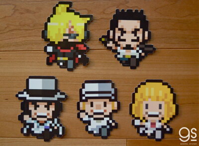 楽天市場 Part 3 通販限定デザイン 全5種 ピクセルワンピース ノーマルサイズ One Piece ドット絵 アニメ キャラクターステッカー Opxl3 Gs 公式グッズ ゼネラルステッカー