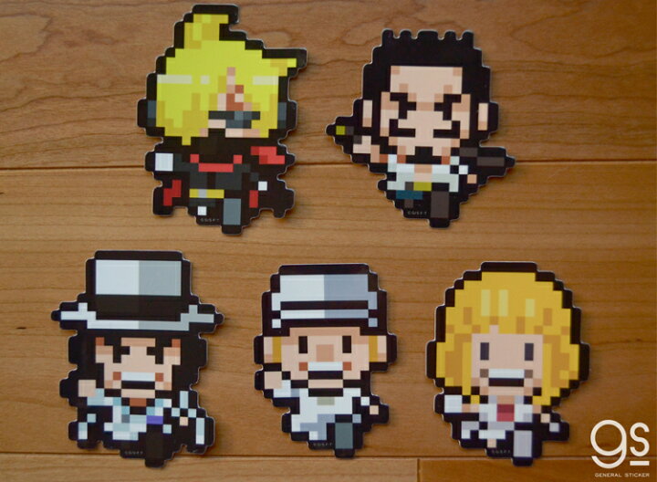 楽天市場 Part 3 通販限定デザイン 全5種 ピクセルワンピース ノーマルサイズ One Piece ドット絵 アニメ キャラクターステッカー Opxl3 Gs 公式グッズ ゼネラルステッカー