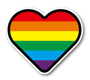 ���C���{�[ �X�e�b�J�[ ���C���{�[�n�[�g RAINBOW HEART RB010 LGBT �W�F���_�[�V���[�Y �t���b�O ���� �ӎv�\�� �O�b�Y