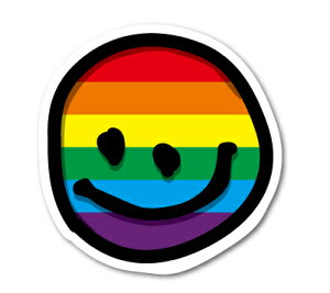 ���C���{�[ �X�e�b�J�[ �������[ �X�}�C�� ���C���{�[ LONELY SMILE RAINBOW RB011 LGBT �W�F���_�[�V���[�Y �t���b�O ���� �ӎv�\�� �O�b�Y