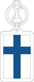 KSK228 フィンランド FINLAND 国旗キーホルダー 旅行 国旗 フラッグ スーツケース