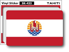 SK422 国旗ステッカー タヒチ TAHITI 100円国旗 旅行 フラッグ 目印 スーツケース 車 PC スマホ
