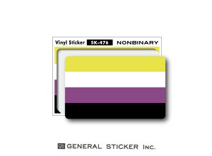 Nonbinary �m���o�C�i���[ �X�e�b�J�[ S�T�C�Y �W�F���_�[�V���[�Y X�W�F���_�[ LGBTQ �t���b�O SK476 ���� �x�� gs �O�b�Y