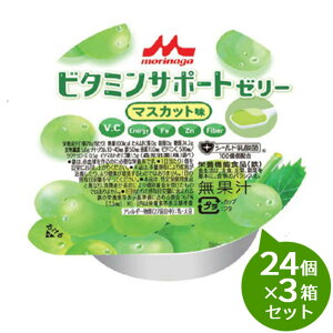 【3箱セット】 森永 クリニコビタミンサポートゼリー マスカット味78g×24個ビタミン不足を感じるときに1個(78g)あたり 100kcal、たんぱく質0g、脂質0g鉄5.0mg、亜鉛11.0mg