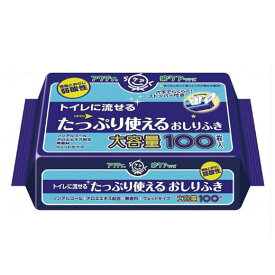 ［直送品］クレシア　トイレに流せるタップリ使えるおしりふき 100枚 ケース（100枚/24袋）［直送品以外と同梱不可］