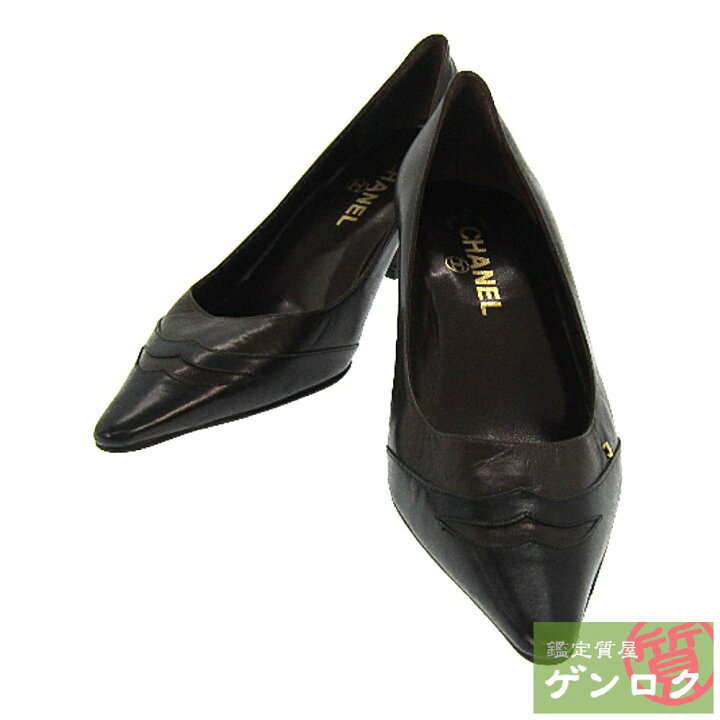 楽天市場】【中古】 シャネル ポインテッドトゥ パンプス レザー