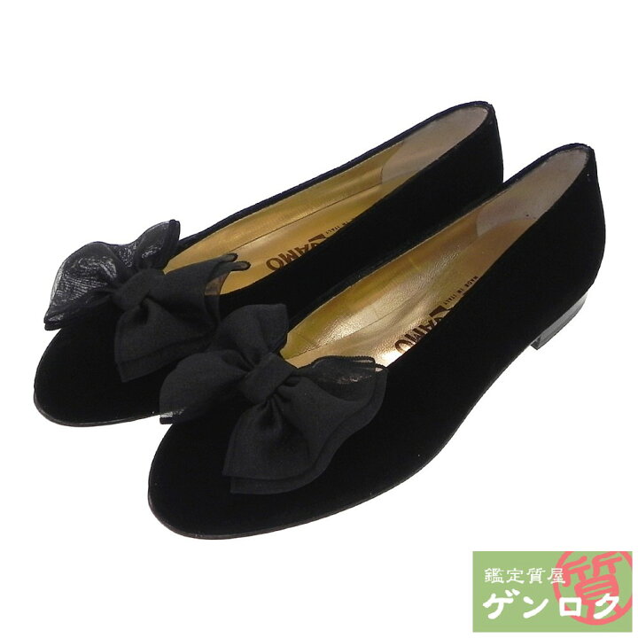 楽天市場】【中古】サルヴァトーレフェラガモ ベルベット 黒 リボン 