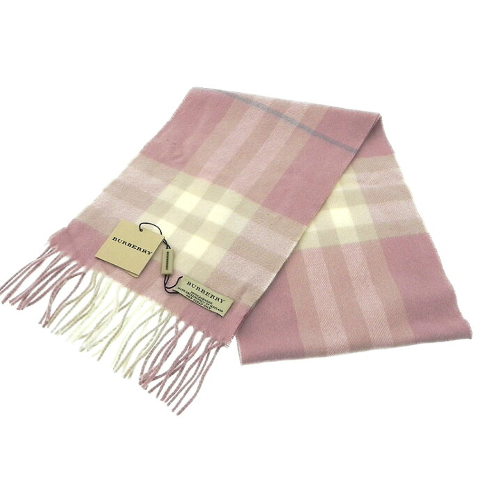 楽天市場】【中古】バーバリー マフラー カシミヤ 100％ ピンク  