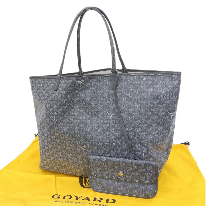 GOYARD ゴヤール サンルイGM グレー ユニセックス PVC/レザー トート  