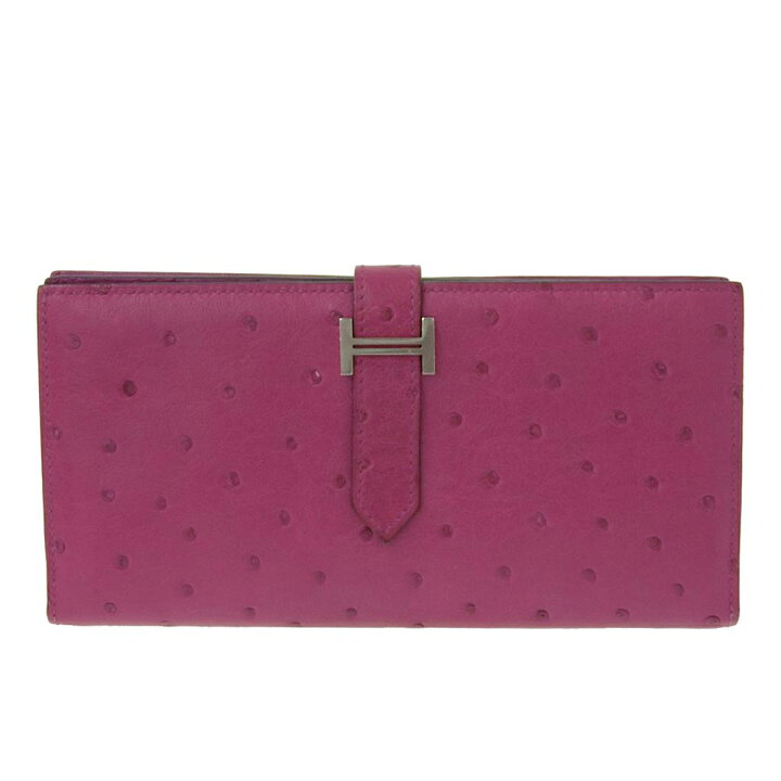 楽天市場】【中古】 エルメス オーストリッチ ベアンスフレ 長財布 C  