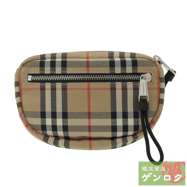 中古】 バーバリー チェック ボディバッグ ウエストバッグ コットン 