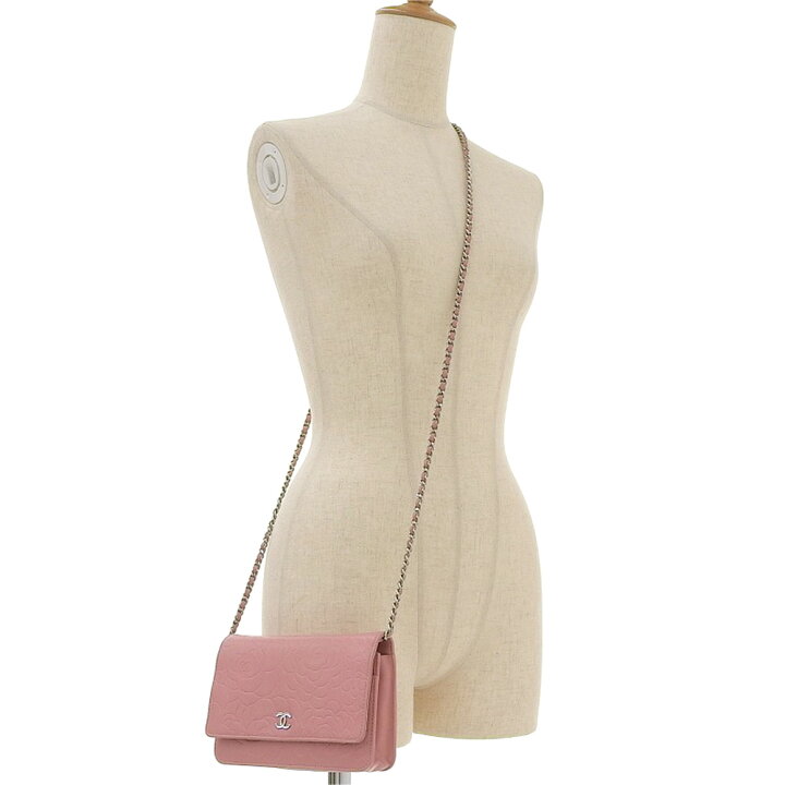 楽天市場】【中古】CHANEL シャネル カメリア チェーンウォレット 