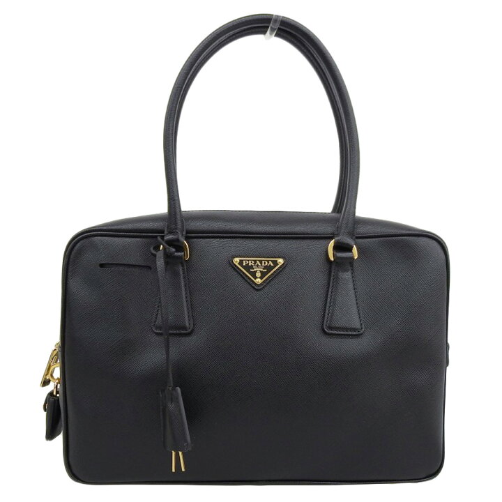 楽天市場】【中古】PRADA プラダ ハンドバッグ ブラック サフィアーノ 