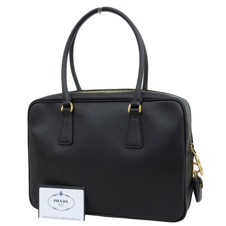 楽天市場】【中古】PRADA プラダ ハンドバッグ ブラック サフィアーノ 