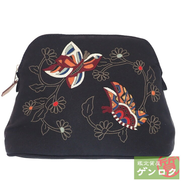 楽天市場】【中古】エルメス ボリードポーチ20 ブラック ポーチ 刺繍 