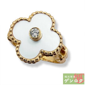【中古】 ヴァンクリーフ＆アーペル ヴィンテージ アルハンブラ リング 18K シェル ダイヤ #8~9号 Van Cleef & Arpels【質屋】