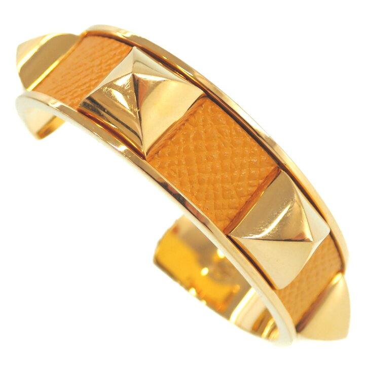 楽天市場】【中古】エルメス メドール バングル イエロー ゴールド金具  