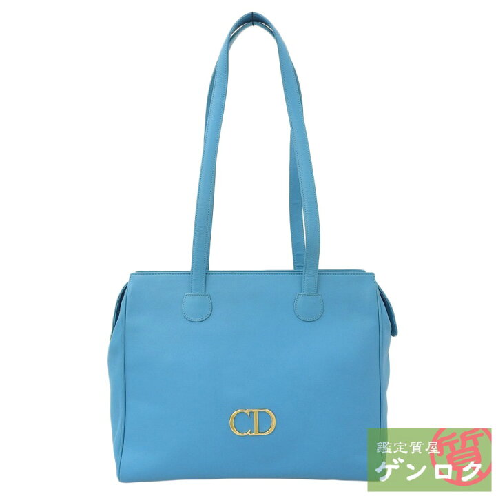 楽天市場】【中古】 ディオール トートバッグ レザー ライトブルー 