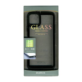 【未開封・未使用品】 iPhone 11 Pro Max 背面3D ガラスシェルケース LP-IL19SGRBK SHELL GLASS Round ブラック smasale-68A