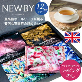 バレンタイン ホワイトデー 紅茶 ギフト【メール便送料無料】 バレンタイン プレゼント NEWBY ニュービー シルケンピラミッドティーバッグ12種 アソートお返し イギリス紅茶 英国 退職 会社 お礼 イギリス ブランド のし おしゃれ アフタヌーンティー 誕生日 高級 お祝い