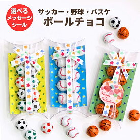 野球サッカーバスケット【12個セット】バレンタイン 義理チョコ お返し お菓子 ギフト プチギフト ボールチョコ 選べるメッセージ 男子 子供 こども クラブ 部活 小学生 中学生 ありがとう お礼 300円 卒部 記念品 サッカー部野球部バスケ部 スポ少 卒業 卒園 幼稚園 保育園