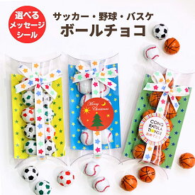野球サッカーバスケット【12個セット】クリスマス お返し お菓子 ギフト プチギフト ボールチョコ 選べるメッセージ 男子 子供 こども スポーツ クラブ 部活 小学生 中学生 ありがとう お礼 300円 卒部 記念品 サッカー部野球部バスケ部 スポ少 卒業 卒園 幼稚園 保育園