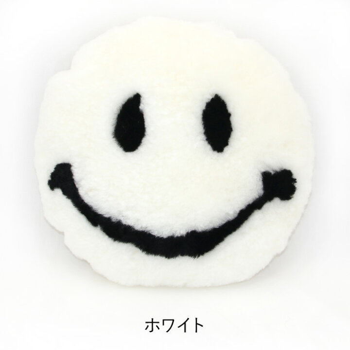 楽天市場 ラッピング無料 スマイルムートンクッション ニコちゃん ホワイト 羊 インテリア 雑貨 小物 ソファー 大人かわいい キャラクター おしゃれ プレゼント 誕生日 引越し祝い 新居 新築 結婚祝い クリスマス ホワイトデー トゥインズ楽天市場店