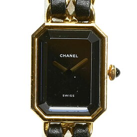シャネル プルミエール XL 腕時計 H0001 クオーツ ブラック文字盤 メッキ レディース CHANEL 【中古】