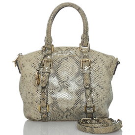 マイケルコース パイソン 蛇 ハンドバッグ ショルダーバッグ 2WAY ベージュ レザー レディース Michael Kors 【中古】