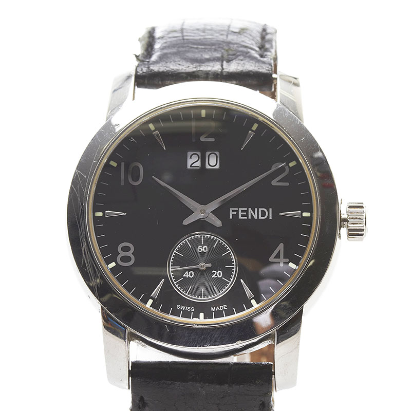 フェンディ 腕時計 2100G クオーツ ブラック文字盤 ステンレススチール レザー メンズ FENDI 【中古】 | 【銀座パリス】　楽天市場店