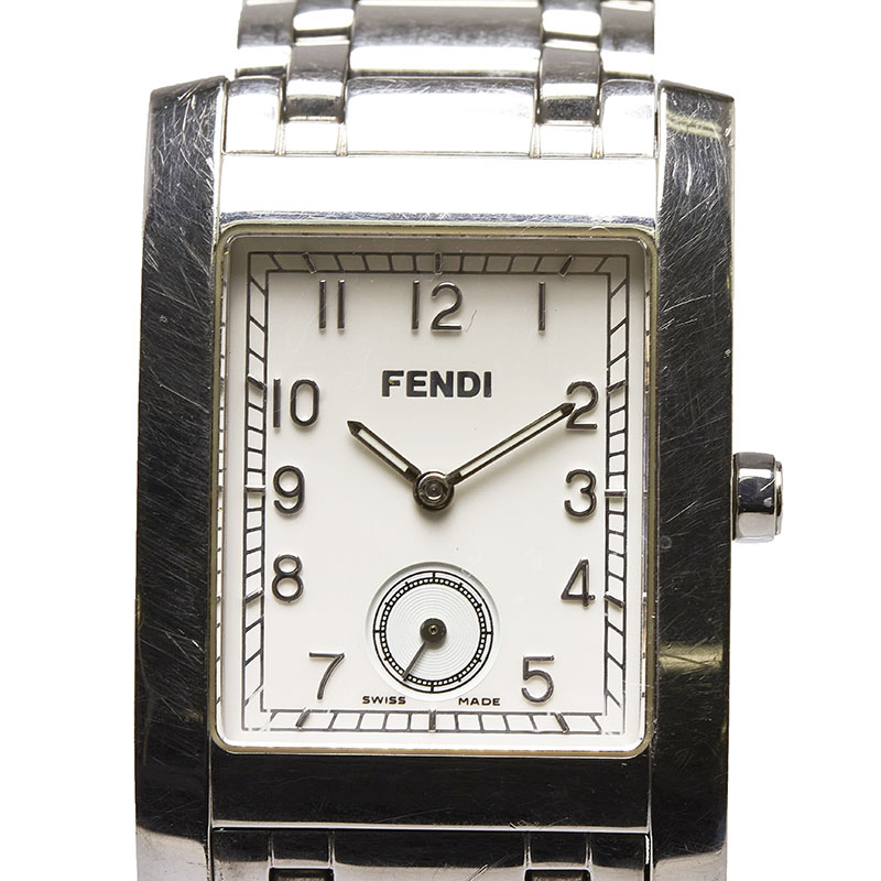 FENDI 7000G スモセコ クォーツ スクエア 白文字盤 メンズ腕時計-