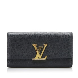 ルイ ヴィトン ポルトフォイユ カプシーヌ 長財布 N90129 ノワール ブラック レザー パイソン メンズ LOUIS VUITTON 【中古】