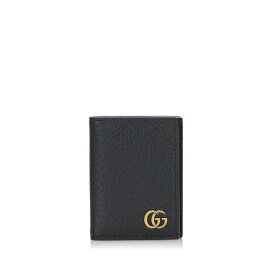 グッチ GGマーモント ダブルGG カードケース 名刺入れ 428737 ブラック レザー レディース GUCCI 【中古】