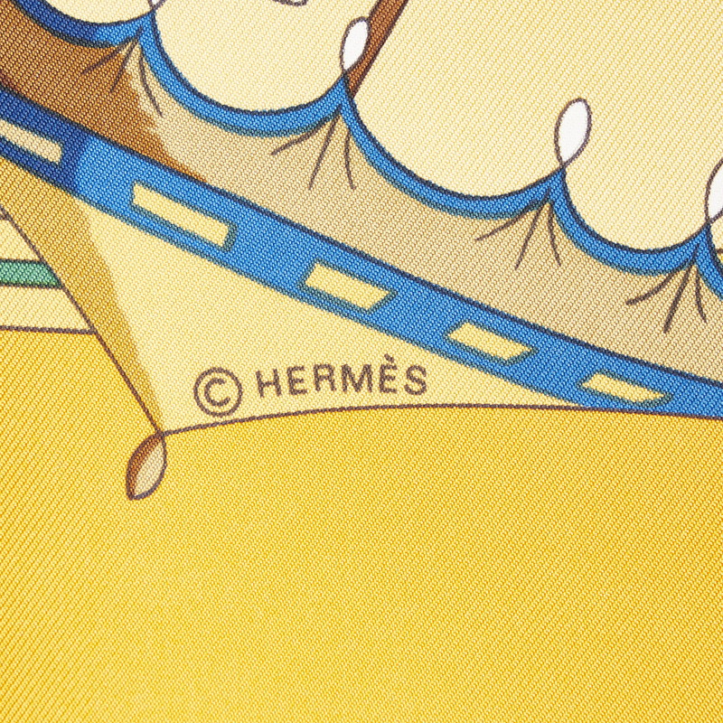 最安値挑戦！エルメス カレ90 OMBRELLES スカーフ ET オレンジ PARAPLUIES HERMES 日傘と雨傘 マルチカラー シルク  レディース その他