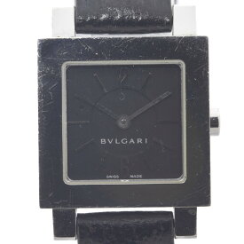 ブルガリ クアドラード 腕時計 SQ22SL クオーツ ブラック文字盤 ステンレススチール レディース BVLGARI 【中古】