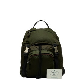 プラダ リュック バックパック V140 グリーン ナイロン レディース PRADA 【中古】