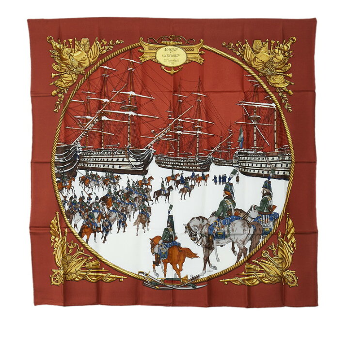 楽天市場】エルメス カレ90 MARINE ET CAVALERIE 海と騎兵隊 スカーフ 