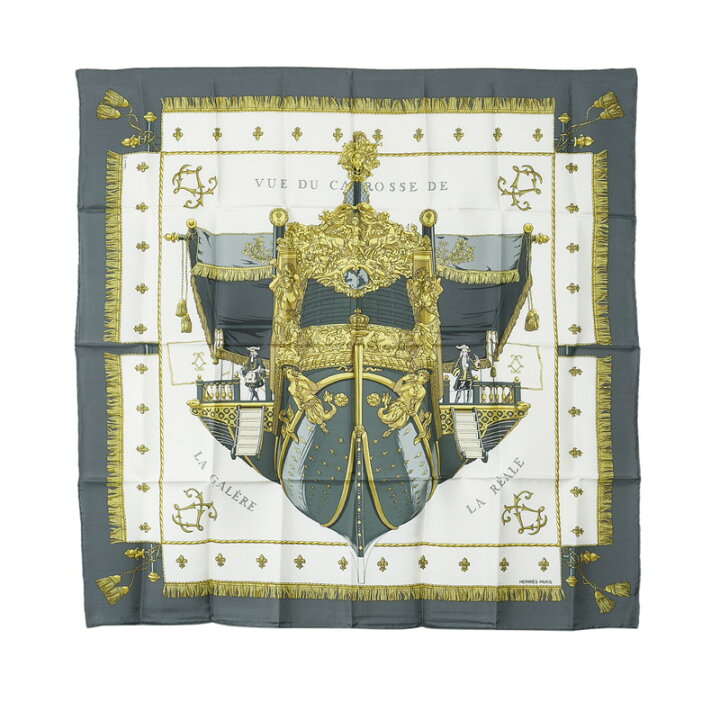 エルメス カレ 90 VUE DU CAROSSE DE LA GALERE LA REALE レディース  