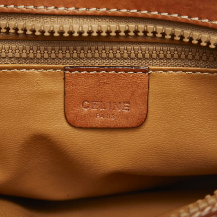 楽天市場】セリーヌ マカダム ハンドバッグ ブラウン PVC レザー  