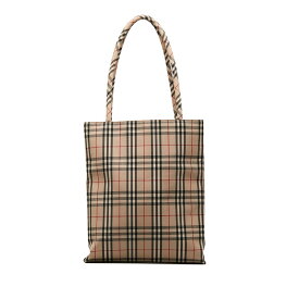 バーバリー ノバチェック トートバッグ ベージュ マルチカラー キャンバス レディース BURBERRY 【中古】