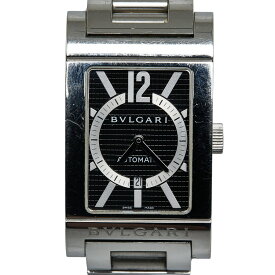 ブルガリ レッタンゴロ 腕時計 RT45S 自動巻き ブラック文字盤 ステンレススチール メンズ BVLGARI 【中古】