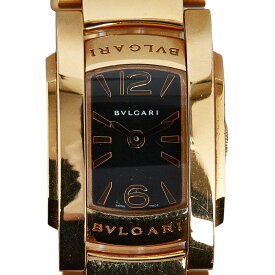 ブルガリ アショーマD 金無垢 腕時計 AAP26G クオーツ ブラック文字盤 K18 ゴールド レディース BVLGARI 【中古】