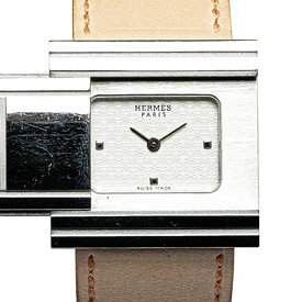 エルメス グリザード 腕時計 GL1.510 クオーツ ホワイト文字盤 ステンレススチール レザー レディース HERMES 【中古】