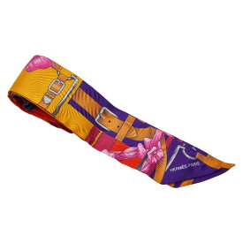 エルメス ツィリー スカーフ オレンジ 紫 マルチカラー シルク レディース HERMES 【中古】