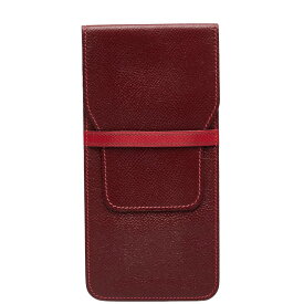 エルメス ペンケース レッド レザー レディース HERMES 【中古】