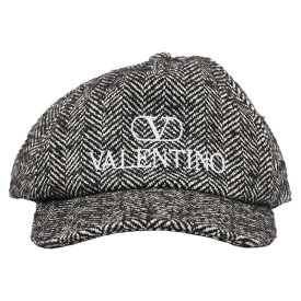 ヴァレンチノ ロゴ キャップ 帽子 1Y2HDA10JPC ブラック ウール コットン メンズ Valentino 【中古】